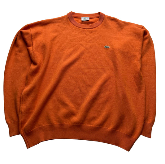 Lacoste Pullover Vintage Sweater Orange aus Wolle (M)