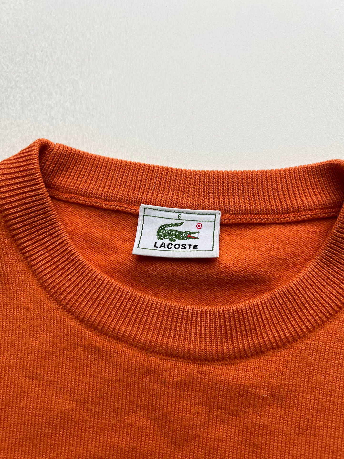 Lacoste Pullover Vintage Sweater Orange aus Wolle (M)