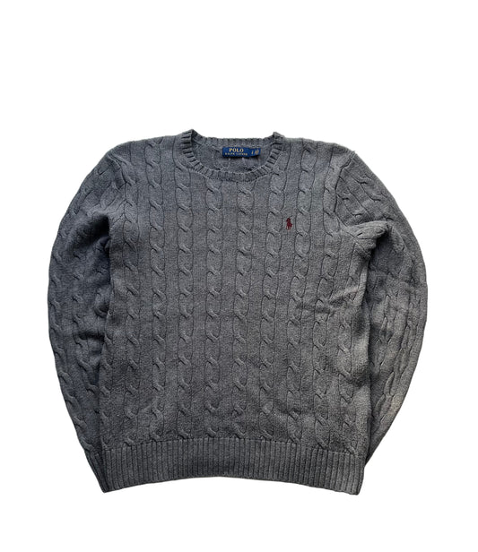 Ralph Lauren Pullover Sweater Knit Vintage Grau (M)