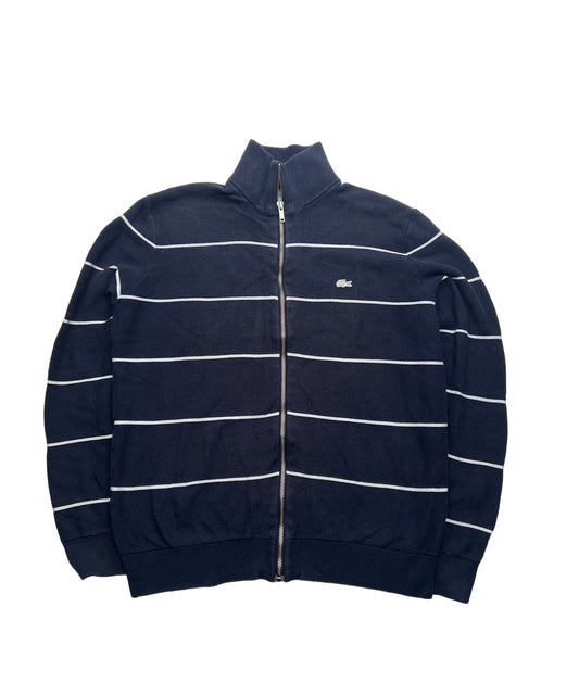 Lacoste Pullover Zipper Vintage blau gestreift (M)