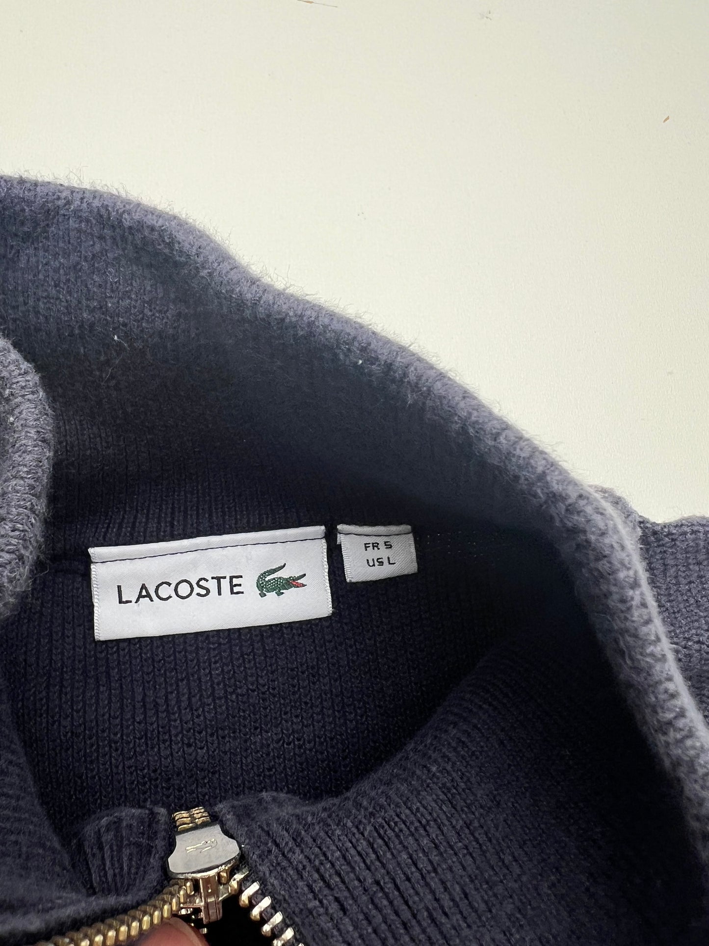 Lacoste Pullover Zipper Vintage blau gestreift (M)