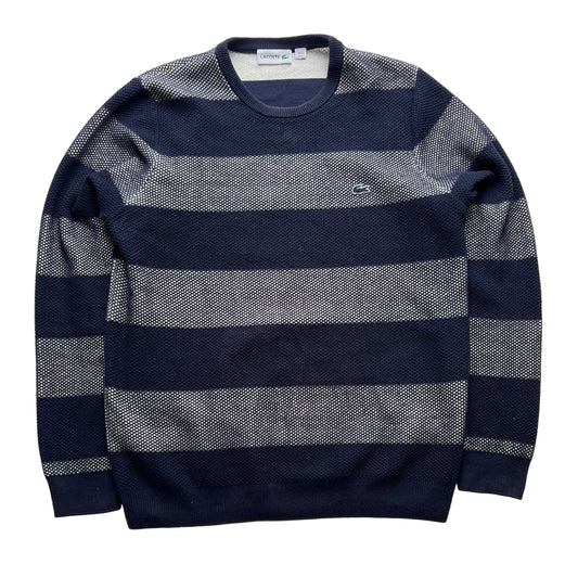 Lacoste Pullover Vintage Sweater Blau gestreift (M)