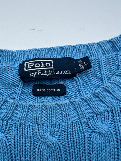 Ralph Lauren Pullover Sweater Knit Vintage Blau (L)