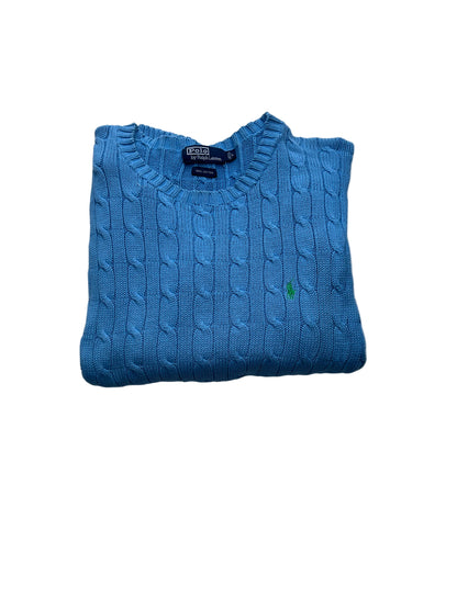 Ralph Lauren Pullover Sweater Knit Vintage Blau (L)