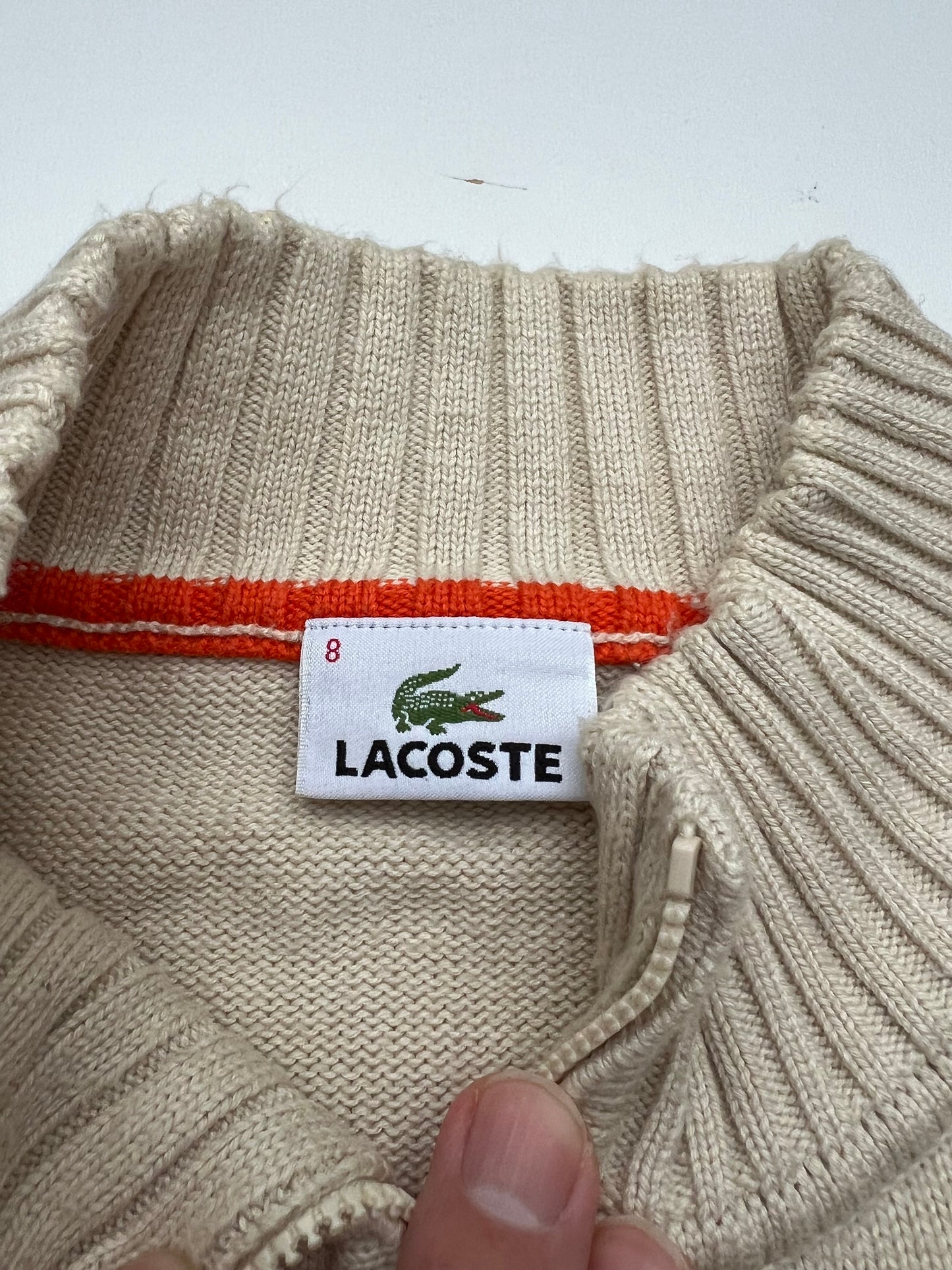 Lacoste Pullover Vintage Sweater/Zipper Beige (XL)