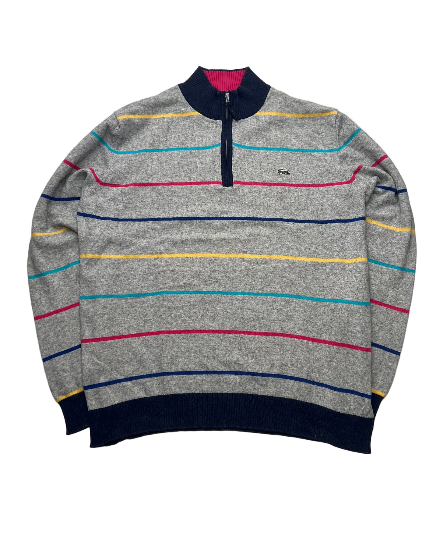 Lacoste Pullover 1/4 Zipper Wolle Vintage (L)