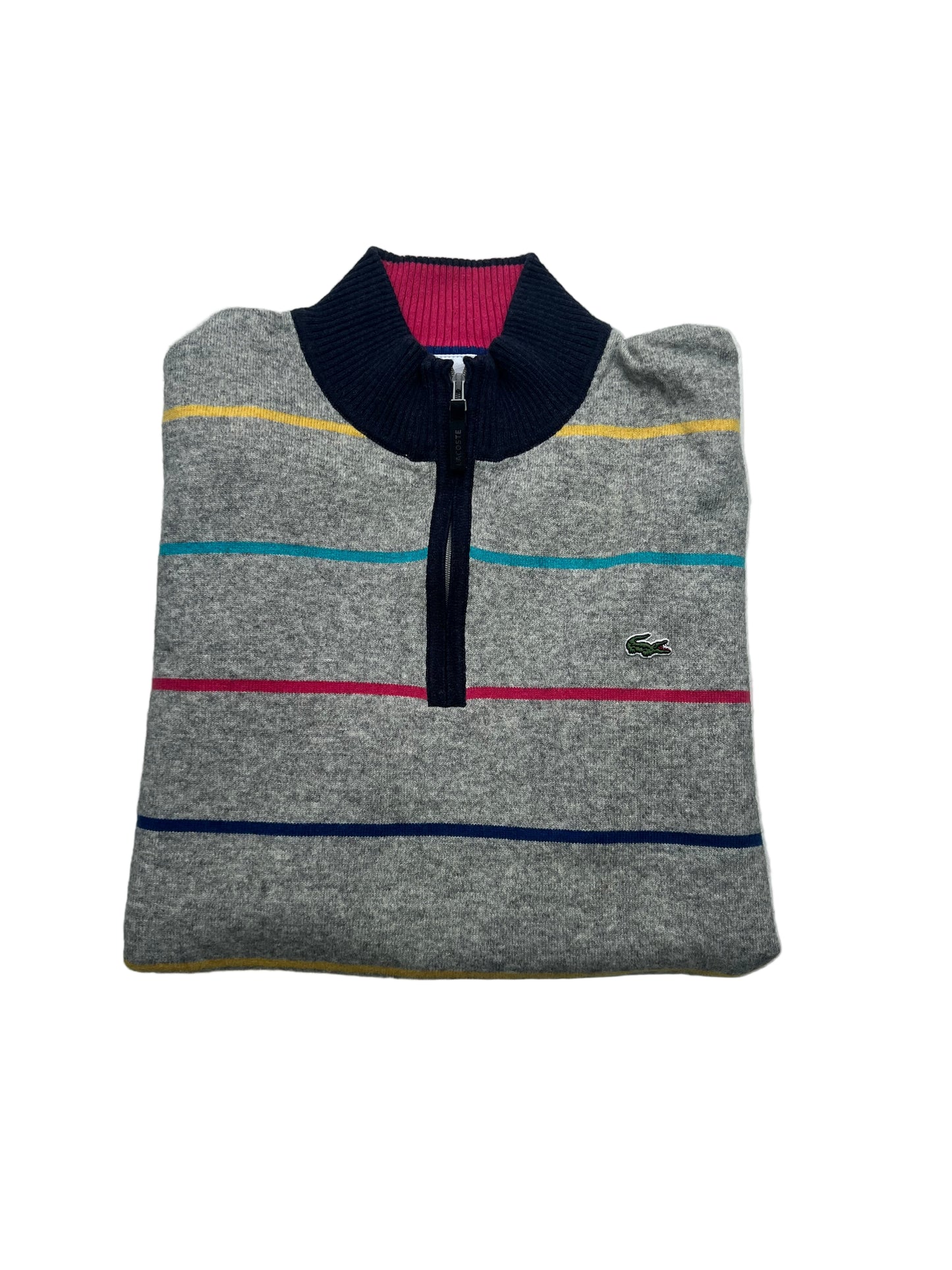 Lacoste Pullover 1/4 Zipper Wolle Vintage (L)