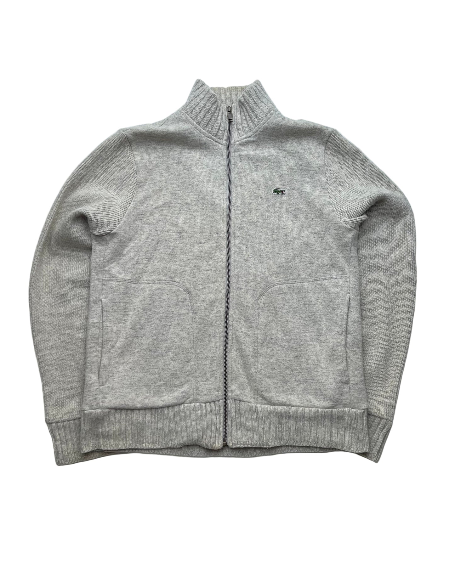 Lacoste Pullover Vintage Wolle Sweater/Zipper Beige (M)