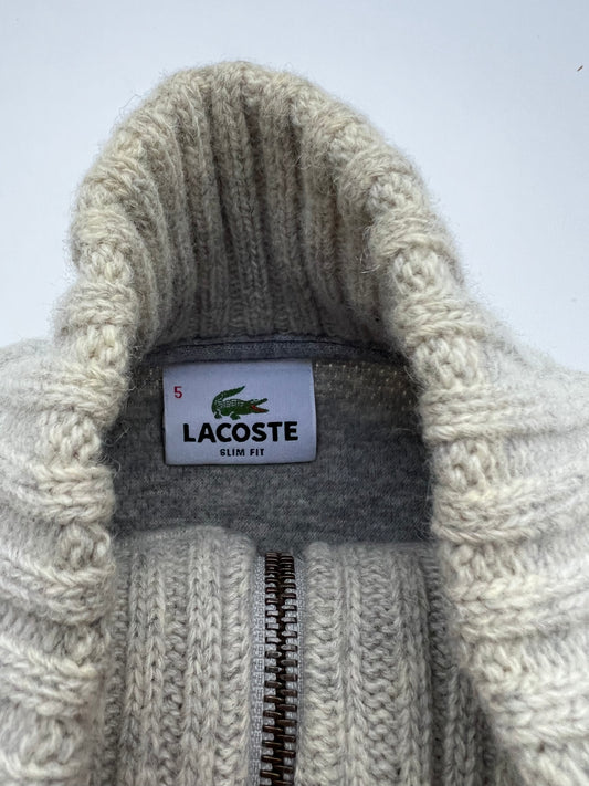 Lacoste Pullover Vintage Wolle Sweater/Zipper Beige (M)