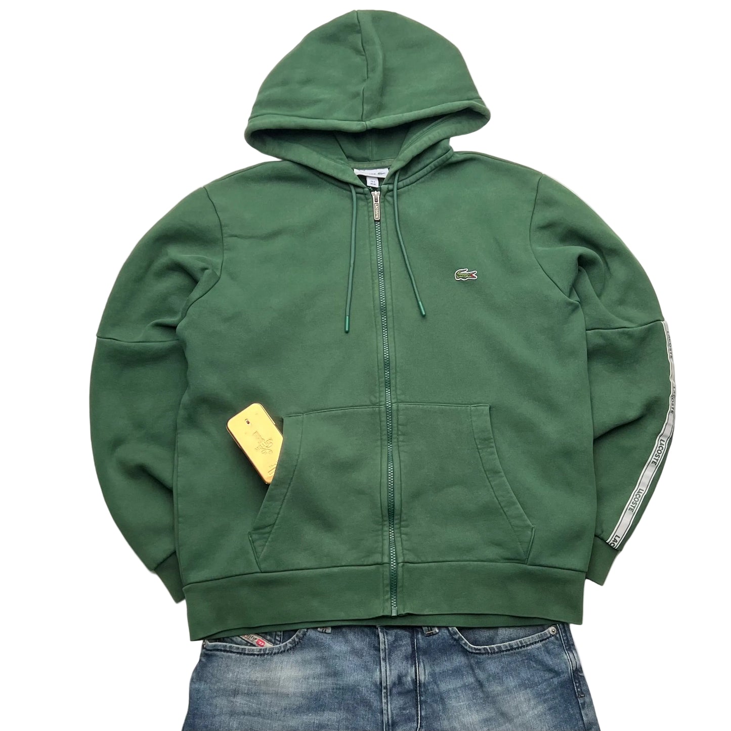Lacoste Pullover Hoodie Sweater Zipper (M)