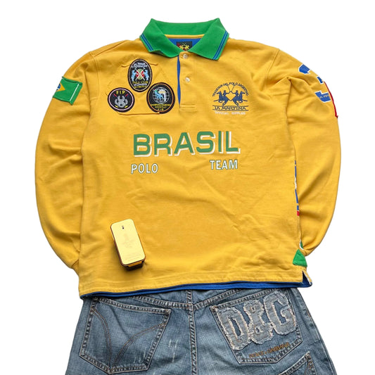 La Martina Brasil Polohemd Longsleeve (M)