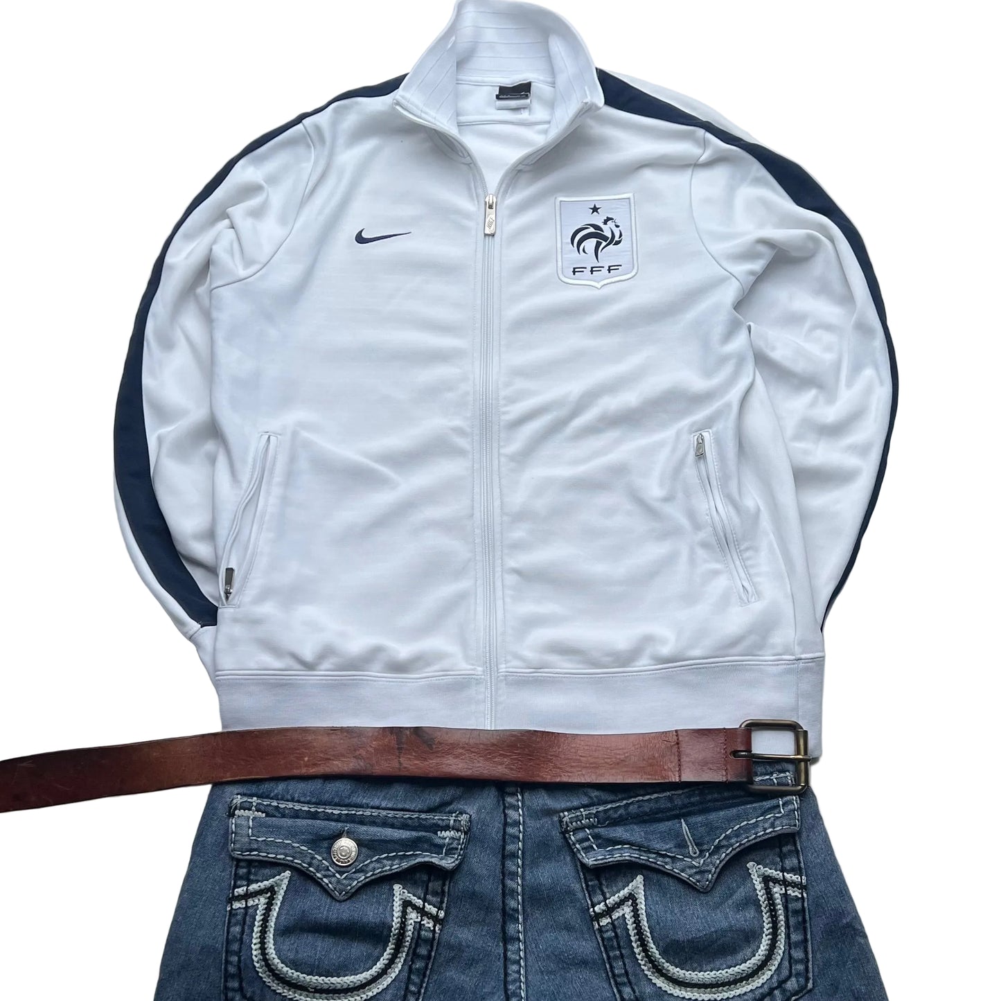 France Nike Trainingsjacke Trackjacket Vintage in weiss (L)
